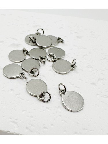Nerūdijančio plieno pakabukas, plieno spalvos 10x13mm, 5vnt