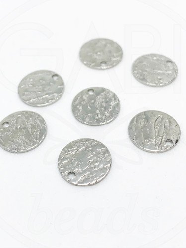 Nerūdijančio plieno pakabukas, plieno spalvos, 12x1mm, 1 vnt