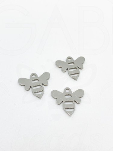 Nerūdijančio plieno pakabukas, plieno spalvos 13x14x1mm, 1 vnt