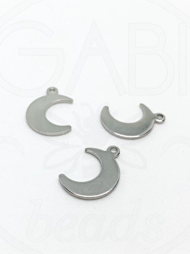 Nerūdijančio plieno pakabukas, plieno spalvos 15x11mm, 1 vnt