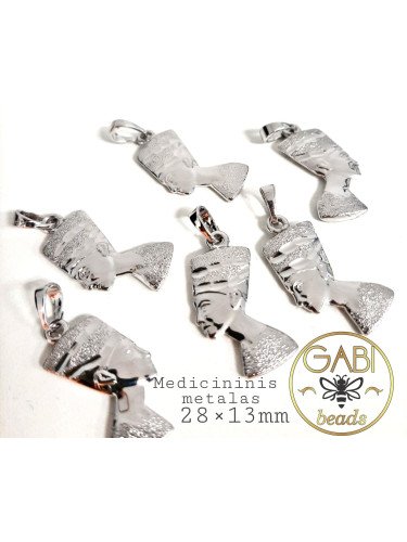 Nerūdijančio plieno pakabukas, plieno spalvos 28x13mm, 1vnt