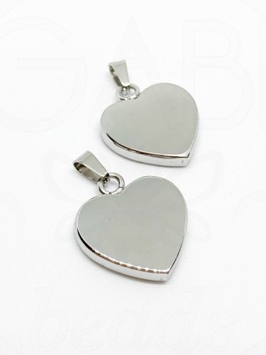 Nerūdijančio plieno pakabukas, plieno spalvos 33x22mm, 1 vnt