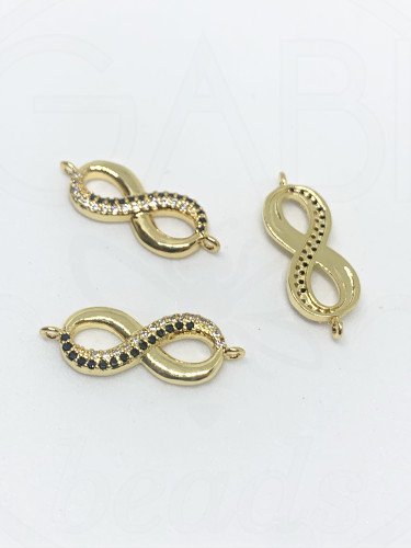 Nerūdijančio plieno pakabukas su cirkonio akutėmis, "Begalybė" 8x22x2mm, 1 vnt