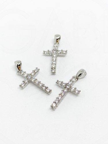 Nerūdijančio plieno pakabukas su cirkonio akutėmis, sidabro spalvos, 21x12x3mm , 1 vnt