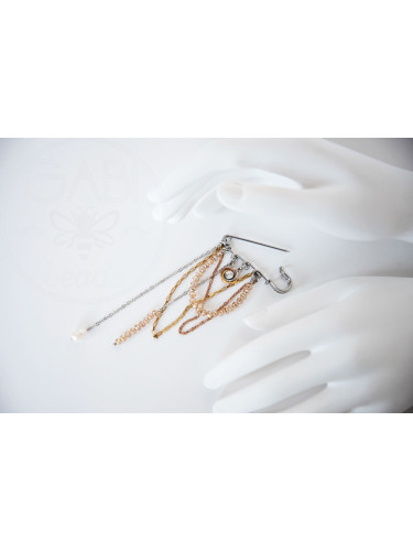 Nerūdijančio plieno sagė, aukso ir sidabro spalvos