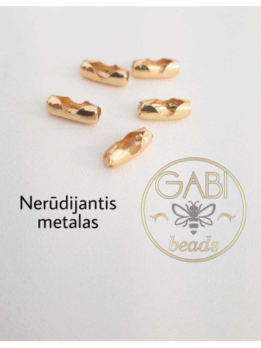 Nerūdijančio plieno sujungimai, aukso spalvos, 5×2mm, 7vnt