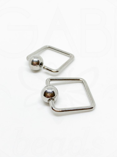 Nerūdijančio plieno užsegimai, plieno spalvos 22x20mm, 1 vnt