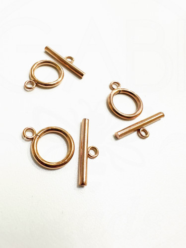 Nerūdijančio plieno užsegimai, Rose gold spalvos 18x14mm, 1 vnt