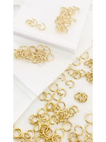 Nerūdijančio plieno žiedeliai, aukso spalvos 4mm, 20vnt