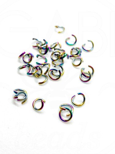 Nerūdijančio plieno žiedeliai, chameleoninės spalvos 5mm, 10 vnt