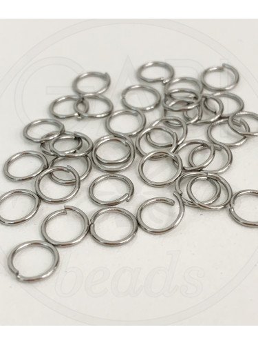 Nerūdijančio plieno žiedeliai, plieno spalvos 3mm, 100 vnt