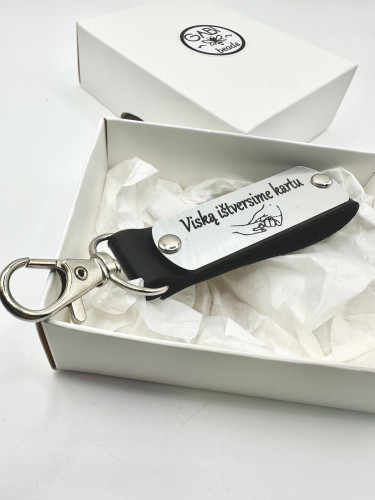 Odinis raktų pakabukas "Viską ištversime kartu"