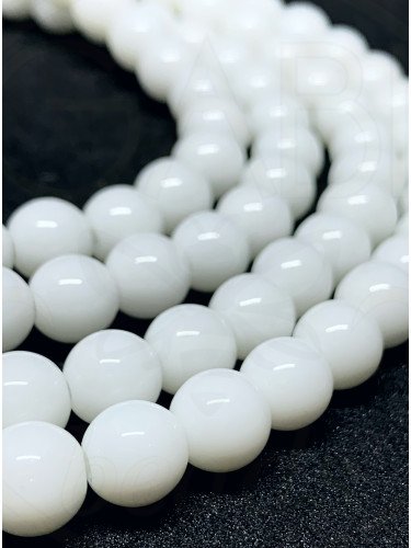 Oniksas, baltos spalvos, 4mm, 6mm, 8mm, 10mm, 12mm, 16mm