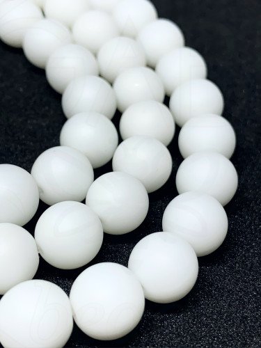 Oniksas, baltos spalvos, matinis, 4mm, 6mm, 8mm, 10mm, 12mm
