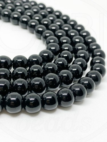 Oniksas, juodos spalvos, 4mm, 6mm, 8mm, 10mm, 12mm, 20mm