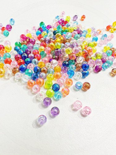 Plastikiniai karoliukai, 4mm, MIX spalvos, 500vnt