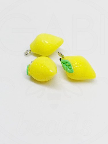 Plastikinis pakabukas, CITRINA, 20~24x12x12mm, 1vnt