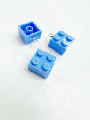 Plastikinis pakabukas, "LEGO mėlynas" 3vnt