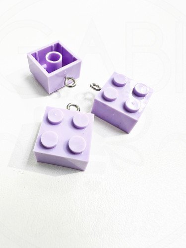 Plastikinis pakabukas, "LEGO violetinis" 3vnt