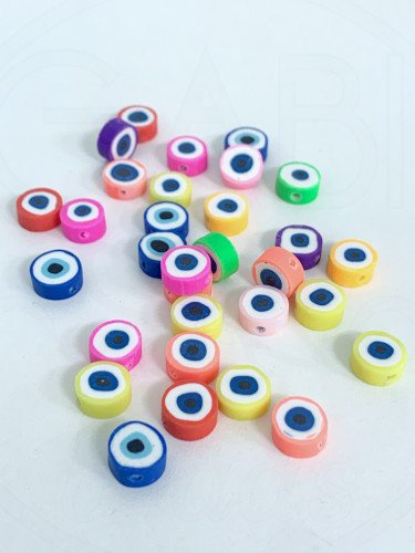 Polimerinio molio karoliukai, MIX spalva, 10.5~11x5mm, 6vnt