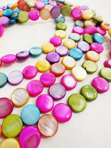 Shell perlai, MIX spalvos, 10mm