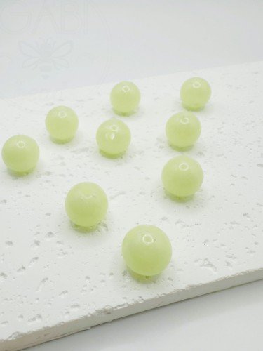Platikiniai karoliukai, šviečiantys tamsoje 12mm, 15vnt