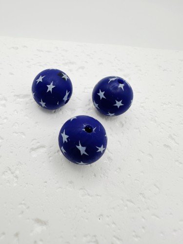 Silikoniniai karoliukai, "Žvaiždutės", 15x15mm, 2vnt