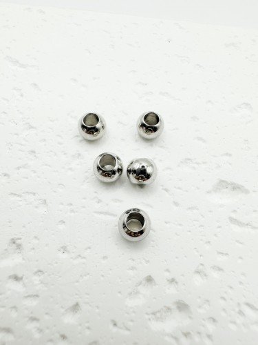 Nerūdijančio plieno intarpas, plieno spalvos, 6x4.5mm, 8vnt