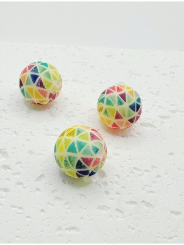 Silikoniniai karoliukai, "Mozaika", 15x15mm, 2vnt