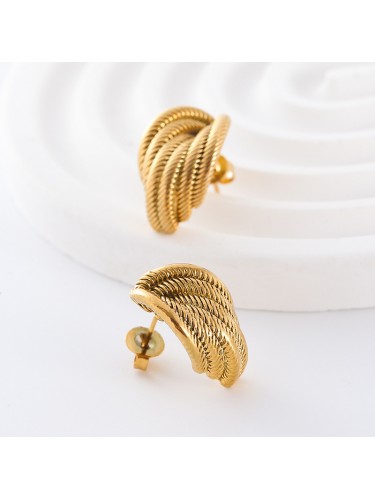 Nerūdijančio plieno auskarai, aukso spalvos ,1 pora