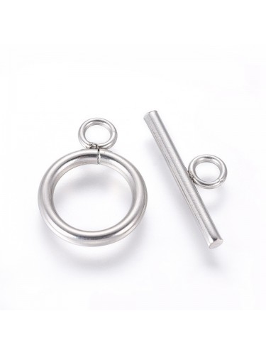 Nerūdijančio plieno užsegimai, plieno spalvos 16.5x12x2mm, 1vnt