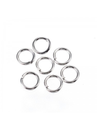 Nerūdijančio plieno žiedeliai, plieno spalvos 4mm, 50 vnt