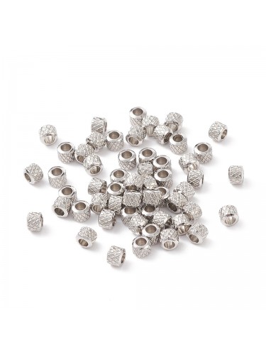 Nerūdijančio plieno intarpas, plieno spalvos, 3x2,5mm, 17vnt