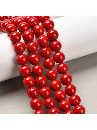 Žadeitas, raudonos spalvos, 4mm, 6mm, 8mm, 10mm
