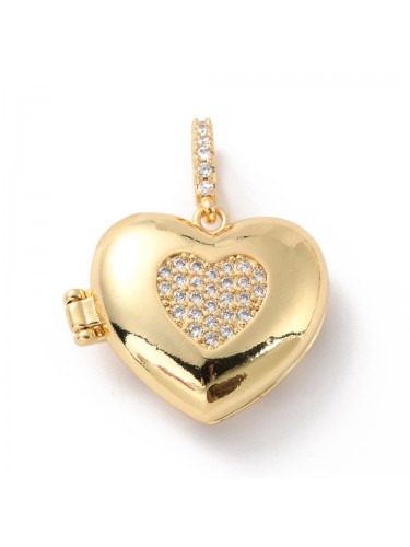 Nerūdijančio plieno pakabukas su cirkonio akutėmis, "Širdelė", 1 vnt