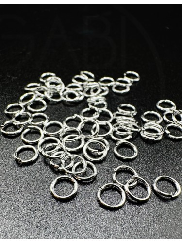 Žiedeliai, sidabro spalvos 10x1mm, 10g