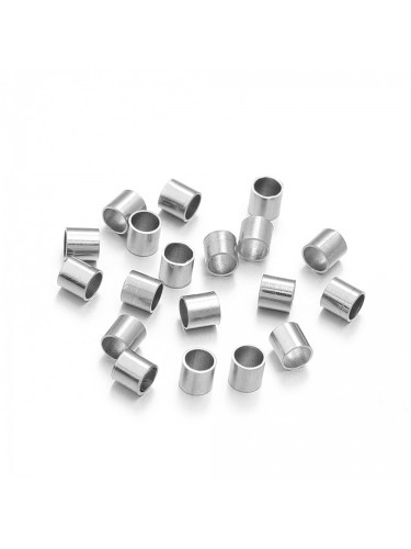 Nerūdijančio plieno intarpai, plieno spalvos, 2,5x2,5mm