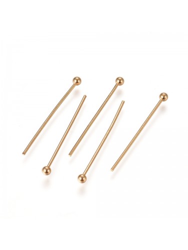 Nerūdijančio plieno vinukai su burbuliuku, aukso spalvos, 2cm, 4cm