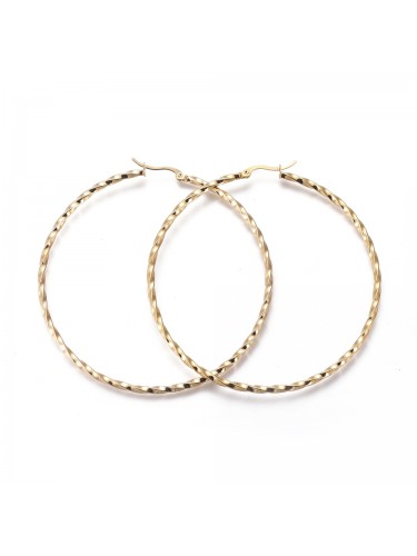 Nerūdijančio plieno auskarai "Žiedai", aukso spalvos ,1 pora