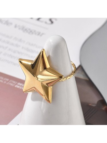 Nerūdijančio plieno žiedas "Žvaigždė"