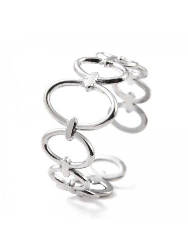 Nerūdijančio plieno žiedas "Grandinėlė" plieno spalvos