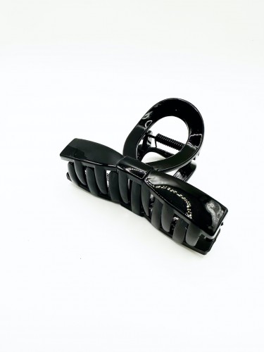 Plastikinis plaukų segtukas, "Kaspinas", juodos spalvos