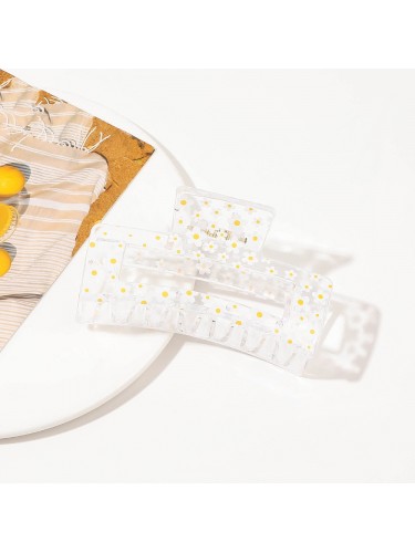 Plastikinis plaukų segtukas "Ramunės", skaidrios spalvos