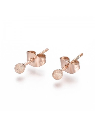 Nerūdijančio plieno auskarai, rose gold spalvos