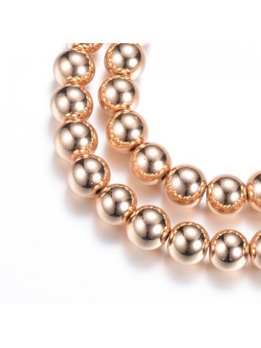 Hematitas, rose gold spalvos, 2mm, 3mm, 4mm, 12mm