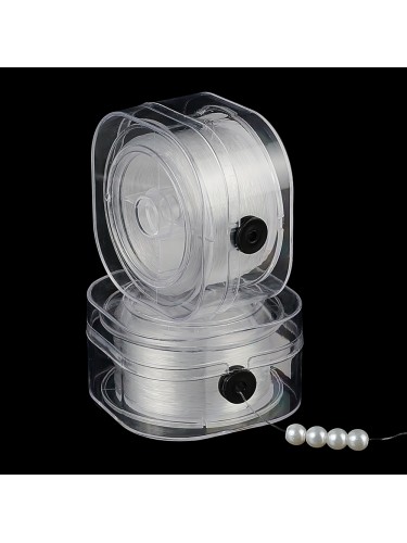 Daugiasluoksnis japoniško stiliaus guminis siūlas, balta spalva, 0.8mm storio, 90m