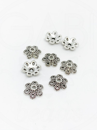 Kepurėlės, perveriamos, plieno spalvos, 10x3mm, 20vnt