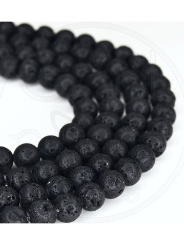 Lava, juodos spalvos, 4mm, 6mm, 8mm, 10mm, 12mm