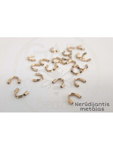 Nerūdijančio metalo pasagėlės, aukso spalvos, 4,5x4mm, 4vnt