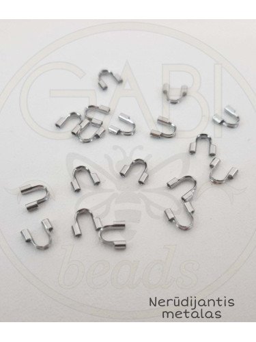 Nerūdijančio metalo pasagėlės, plieno spalvos, 4,5x4mm, 6vnt